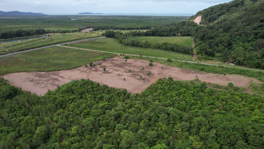 Aerial view of the Nightwings restoration site in the Lower Daintree, Queensland